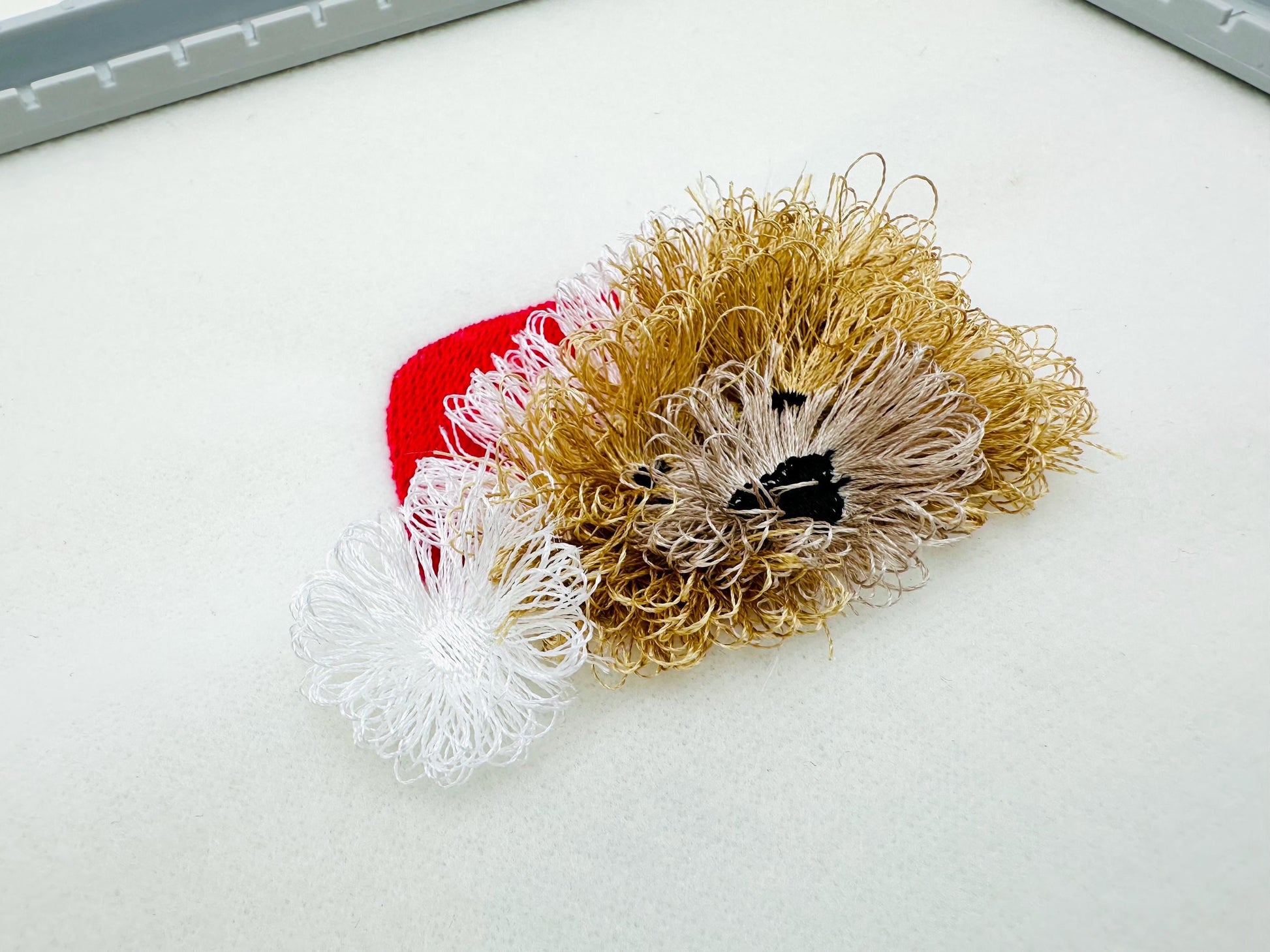 Mini Bear Dan With Santa Hat Fringed Fluffy Chenille Teddy Bear Small Sizes Machine Embroidery Designs Christmas Animal Kids Boys Design