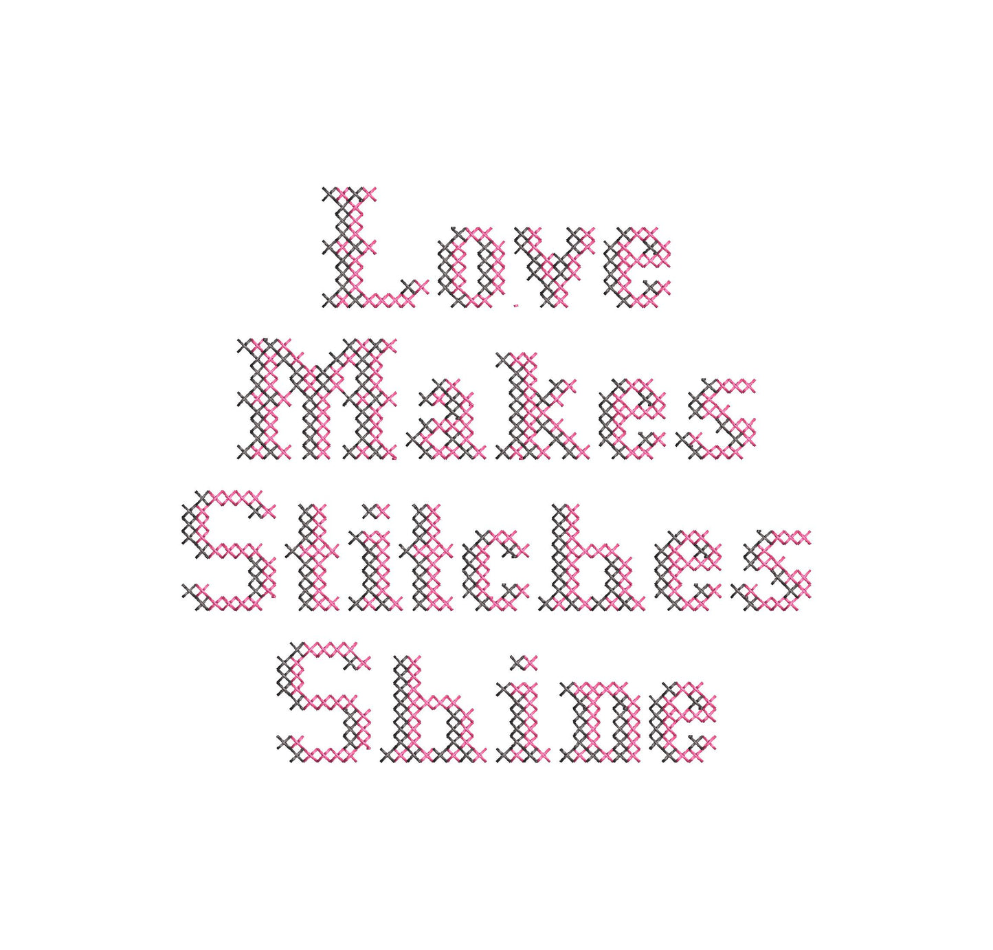Cross Stitch Shadow FONT Cristella machine embroidery designs Alphabet Monogram