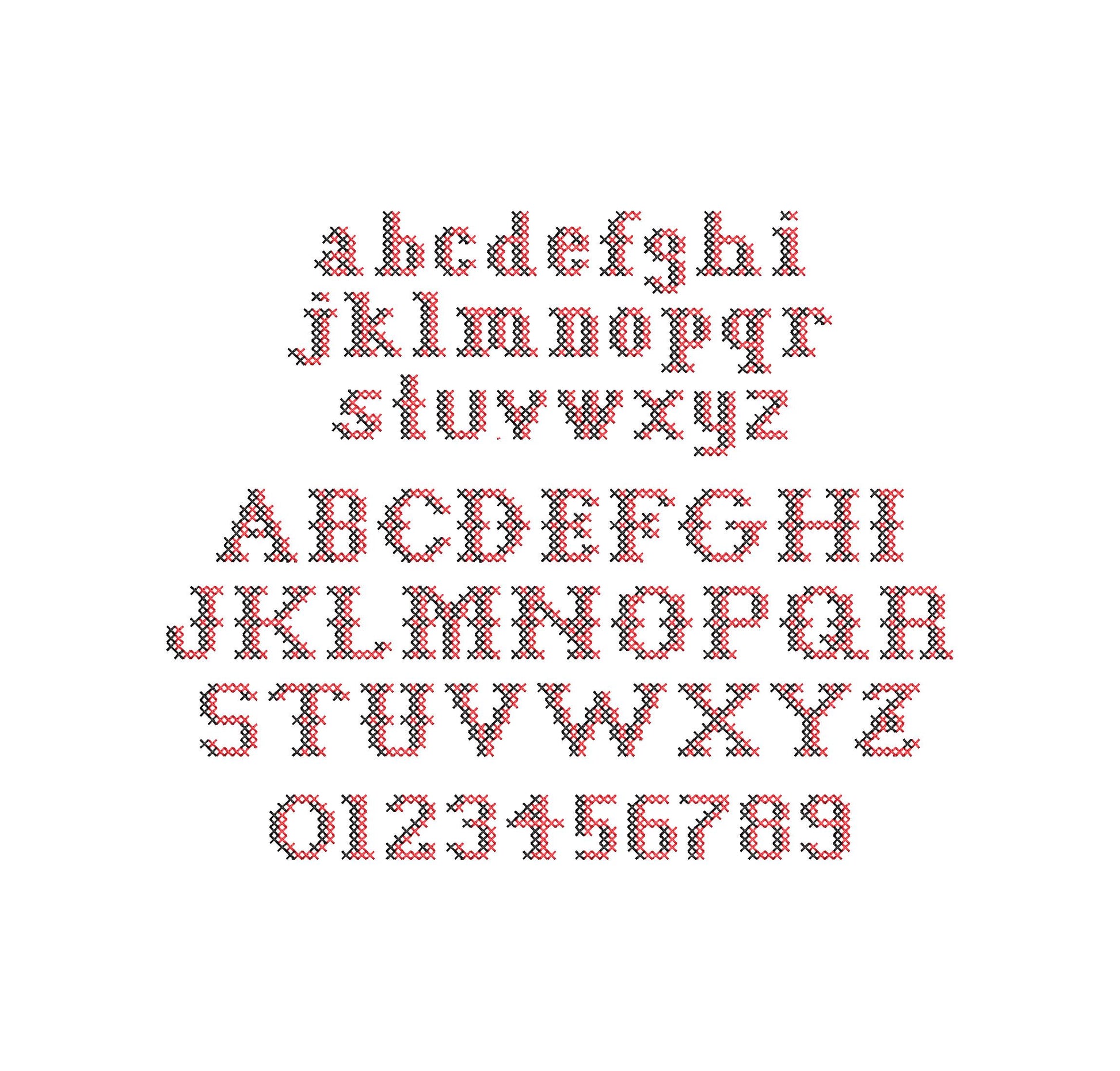 Cross Stitch Shadow FONT Cristella machine embroidery designs Alphabet Monogram