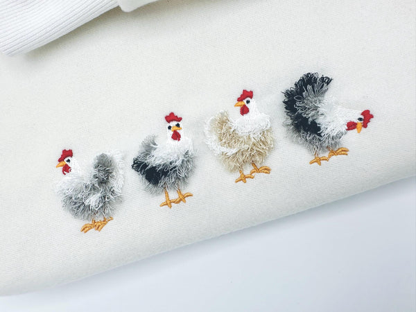 Mini Fringed Chicken Set of 4