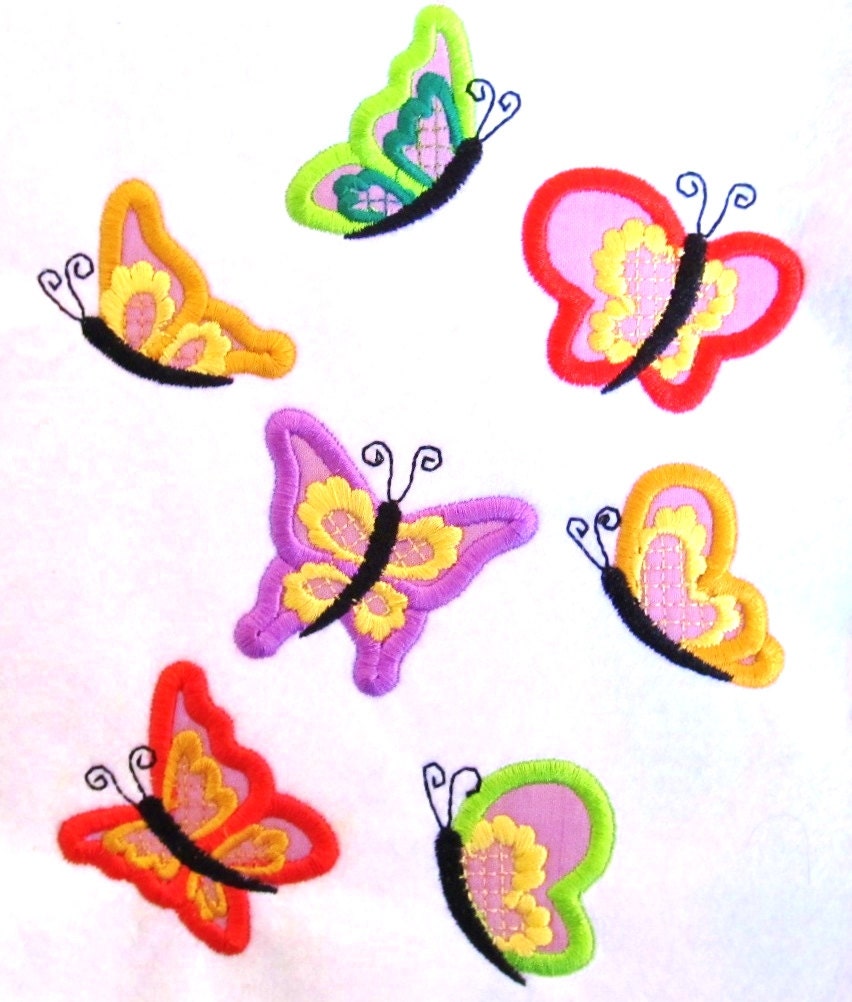 Butterfly Applique Set – Embroidery Font 1.3" 1.5" 2" 2.5" 3" 4" | BX PES DST JEF | Artapli