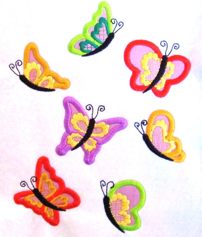 Butterfly Applique Set – Embroidery Font 1.3" 1.5" 2" 2.5" 3" 4" | BX PES DST JEF | Artapli