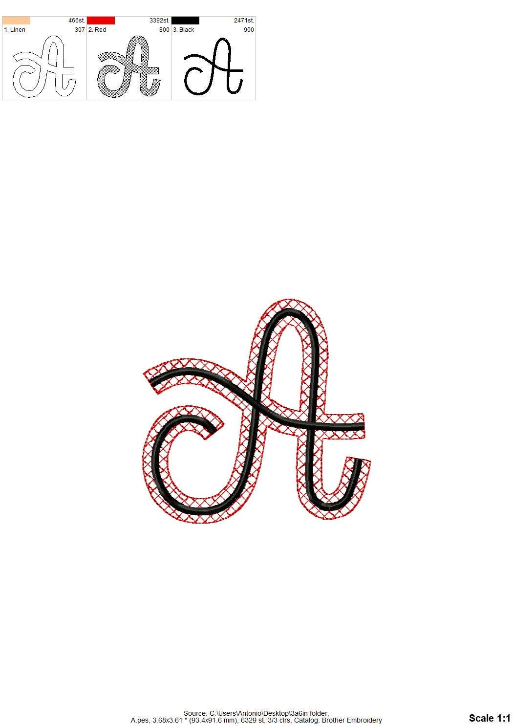 HTV vinyl satin stitch FONT glitter layer applique machine embroidery designs Alphabet Monogram awesome result