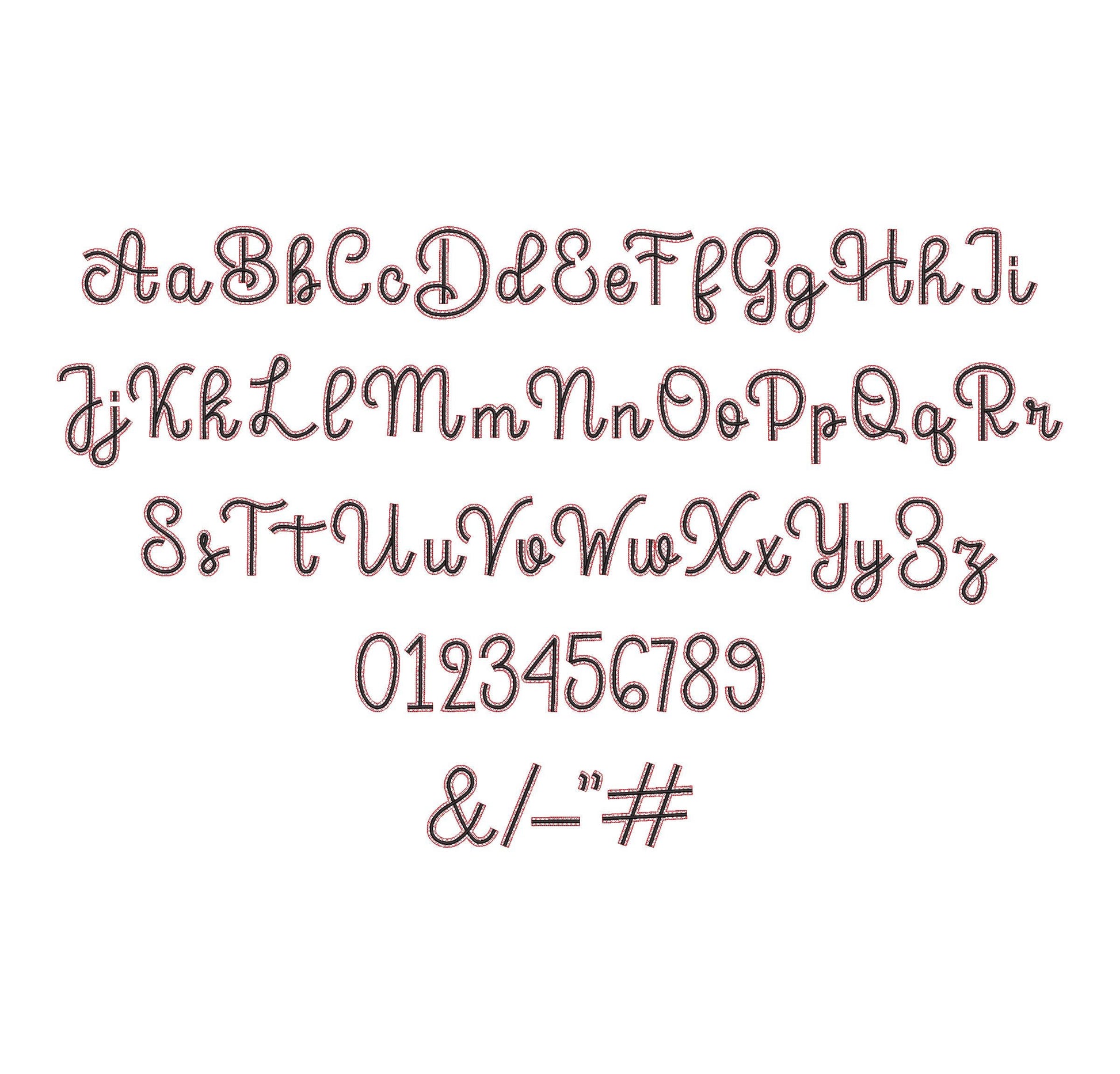 HTV vinyl satin stitch FONT glitter layer applique machine embroidery designs Alphabet Monogram awesome result