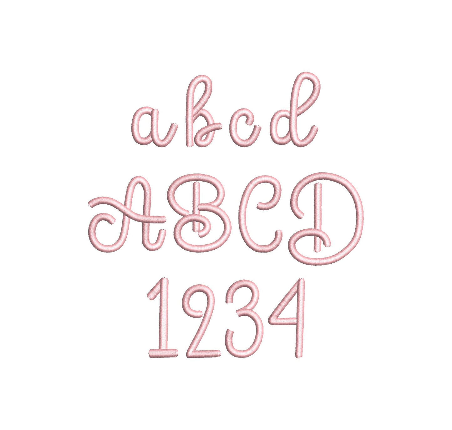 Beautiful FONT Sugar Satin Alphabet script handwritten letters Monogram kids name machine embroidery designs
