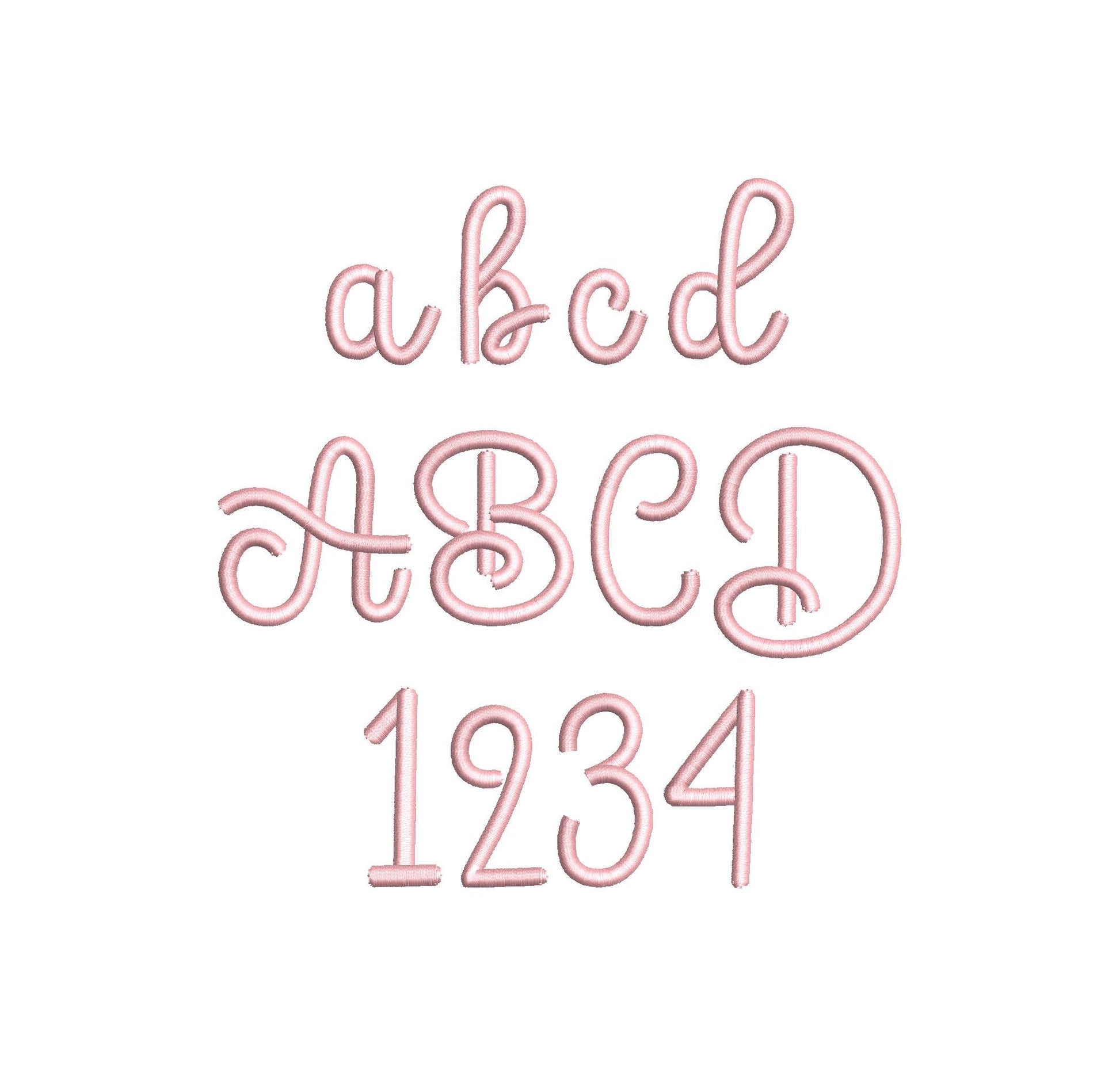 Beautiful FONT Sugar Satin Alphabet script handwritten letters Monogram kids name machine embroidery designs