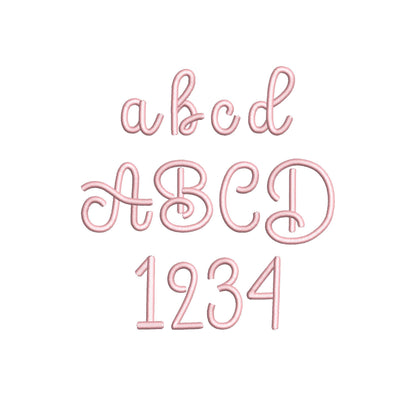 Beautiful FONT Sugar Satin Alphabet script handwritten letters Monogram kids name machine embroidery designs