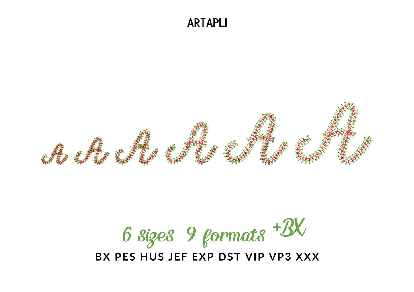 2 Color Chain Stitch FONT Chain Grace Alphabet Monogram machine embroidery designs handwritten script letters BX