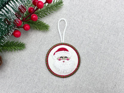 Candy satin edge with Green Red thread Fringed Santa Claus Circle Christmas ornaments decoration design