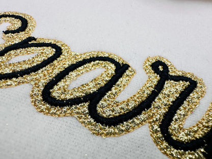 HTV vinyl satin stitch script FONT Glitter Silk glitter layer applique machine embroidery design