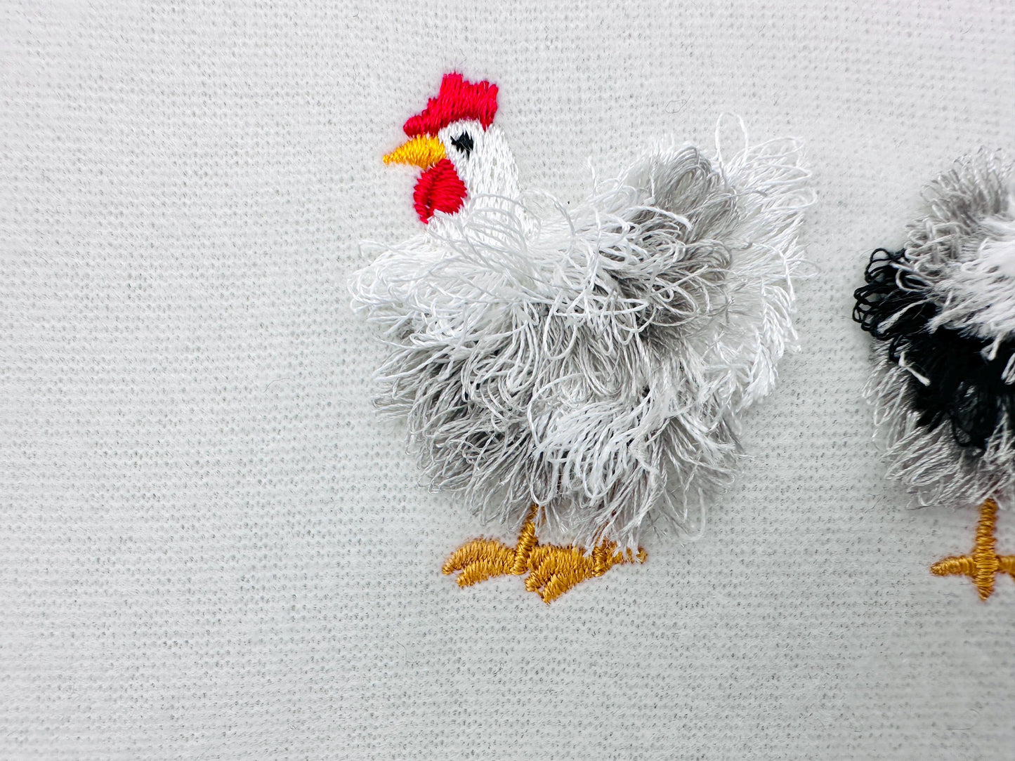 Mini Chicken Fringed Fluffy Chenille Farm Bird Machine Embroidery Designs Fringe Fur Chickens Design