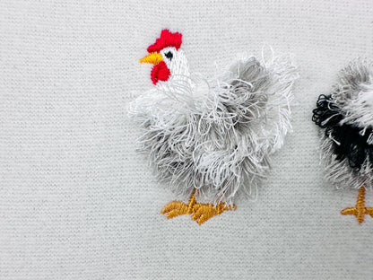 Mini Chicken Fringed Fluffy Chenille Farm Bird Machine Embroidery Designs Fringe Fur Chickens Design