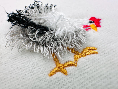 Mini Chicken Fringed Fluffy Chenille Farm Bird Machine Embroidery Designs Fringe Fur Chickens Design Mini Sizes 2 and 3 Inch Cute Add-on 1 - Etsy