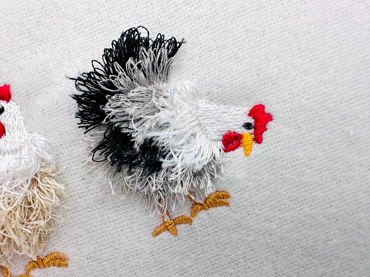 Mini Chicken Fringed Fluffy Chenille Farm Bird Machine Embroidery Designs Fringe Fur Chickens Design Mini Sizes 2 and 3 Inch Cute Add-on 1 - Etsy
