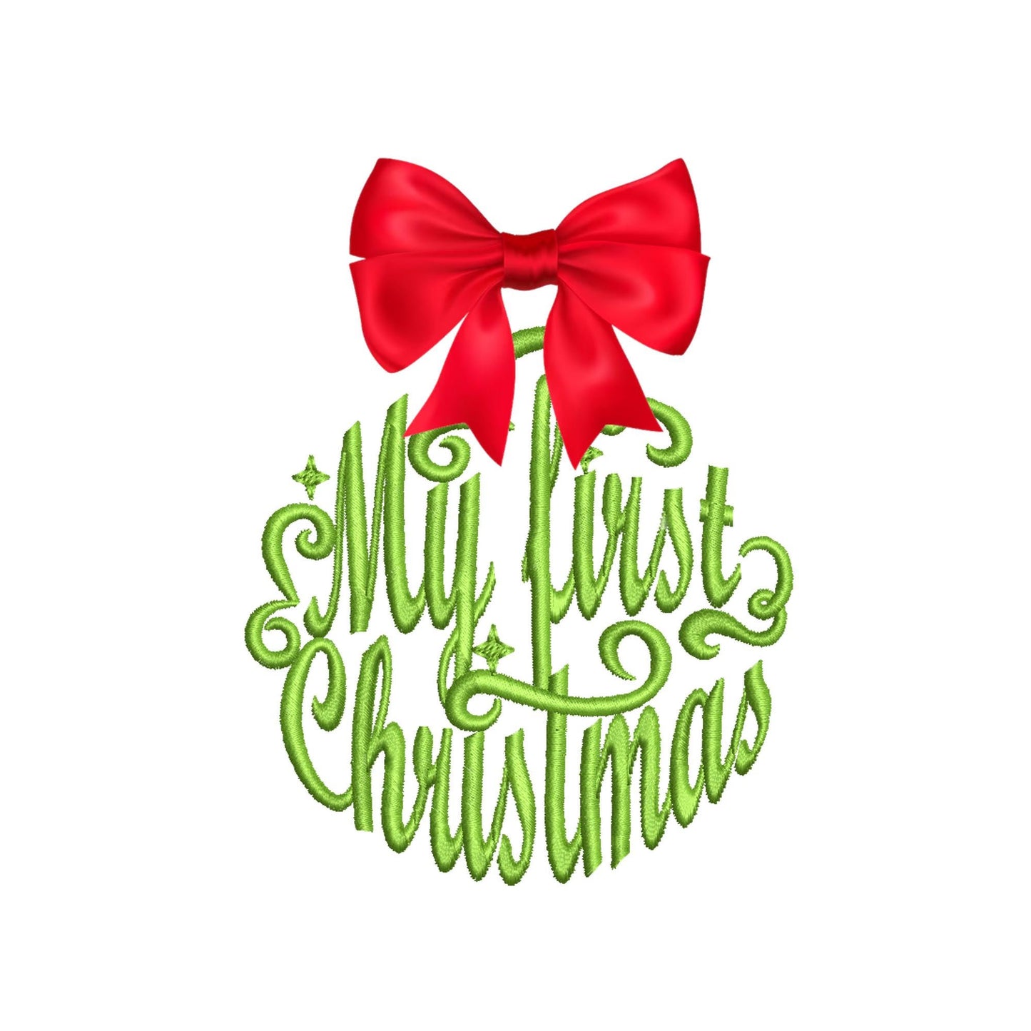 My first Christmas Ball Ornament – Sizes 3.5" 4" 4.5" 5" 6" 7" Digital Embroidery File | Artapli