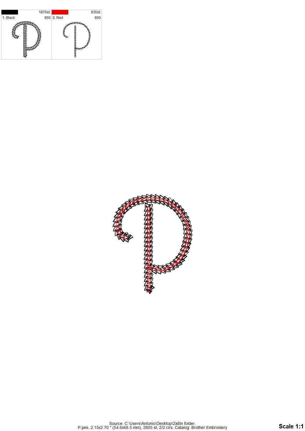 Light Stitch 2 Color Twin Chain Font – Light Chain Stitch digital embroidery pattern by Artapli