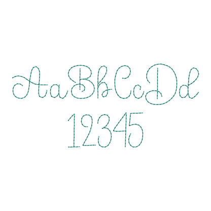 Handwritten Script Font Buddy Bean – Alphabet machine embroidery design by Artapli