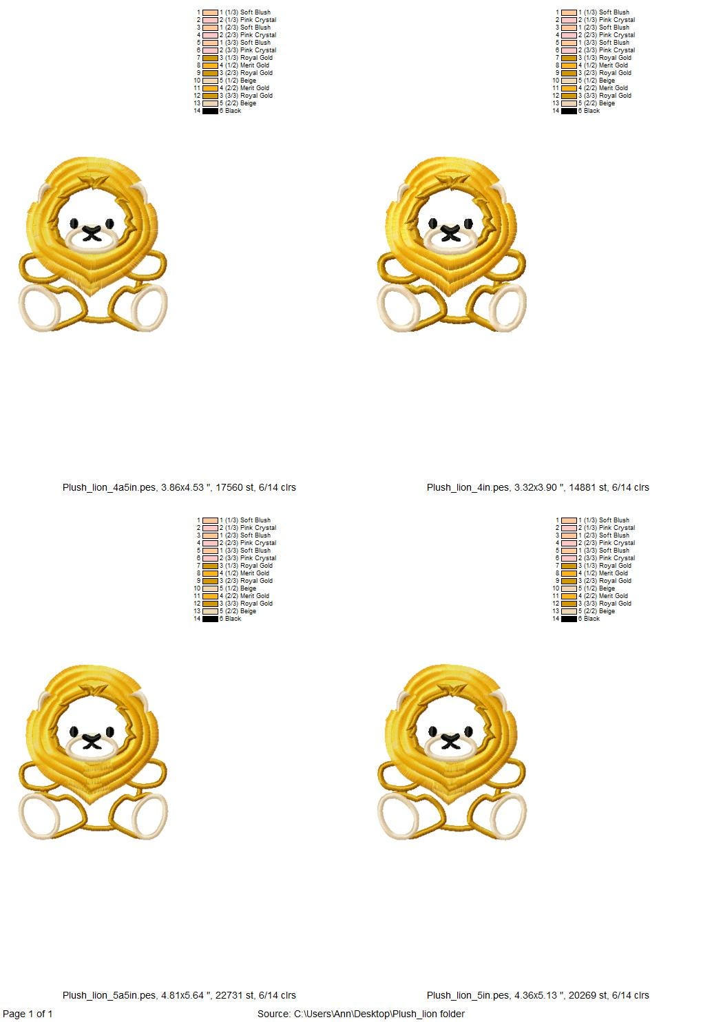 Fringed Fluffy Lion Applique