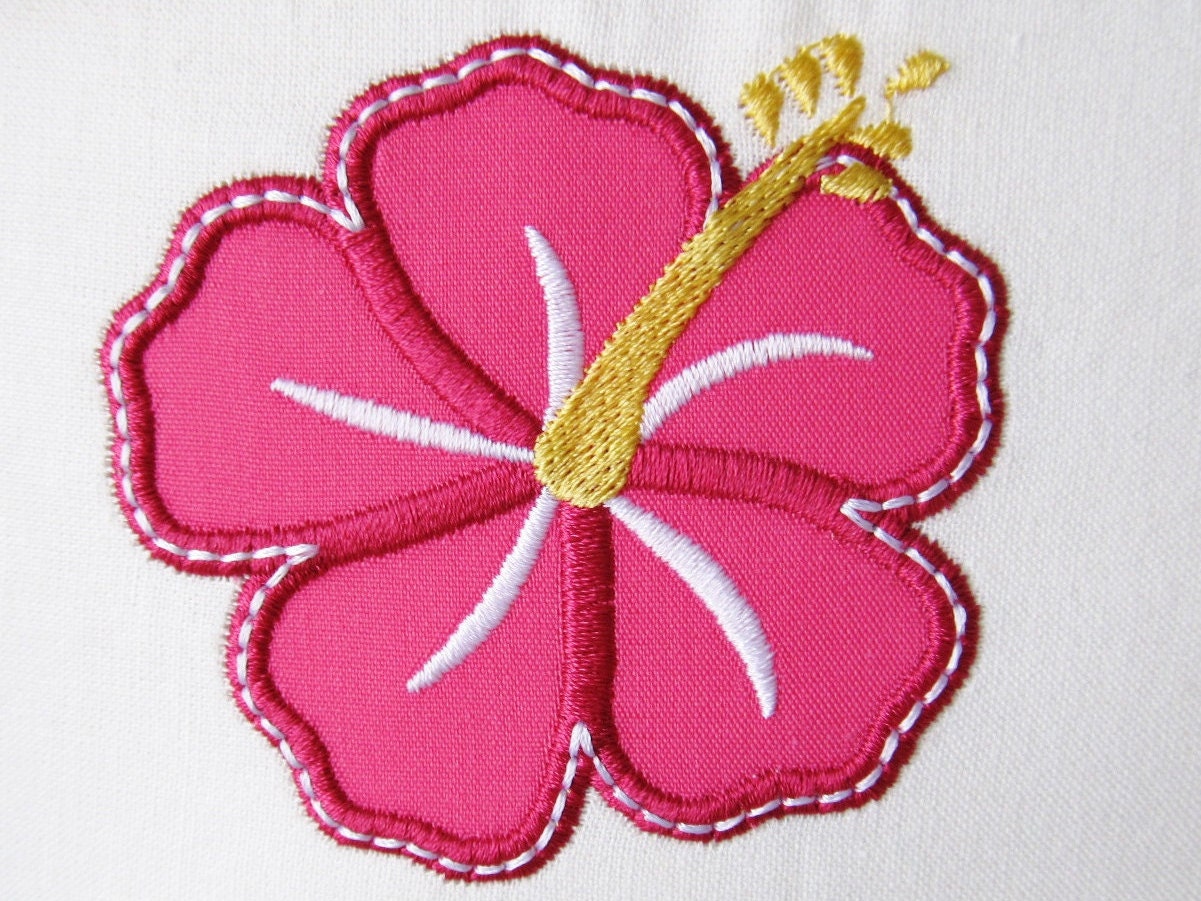 Hawaiian Flower Hibiscus Applique Machine Embroidery 1.3" 1.5" 1.7" 2" 3" 4" | PES DST JEF | Artapli