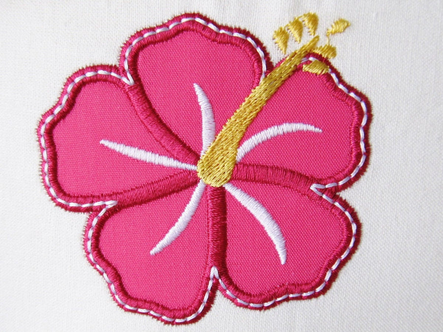 Hawaiian Flower Hibiscus Applique Machine Embroidery 1.3" 1.5" 1.7" 2" 3" 4" | PES DST JEF | Artapli