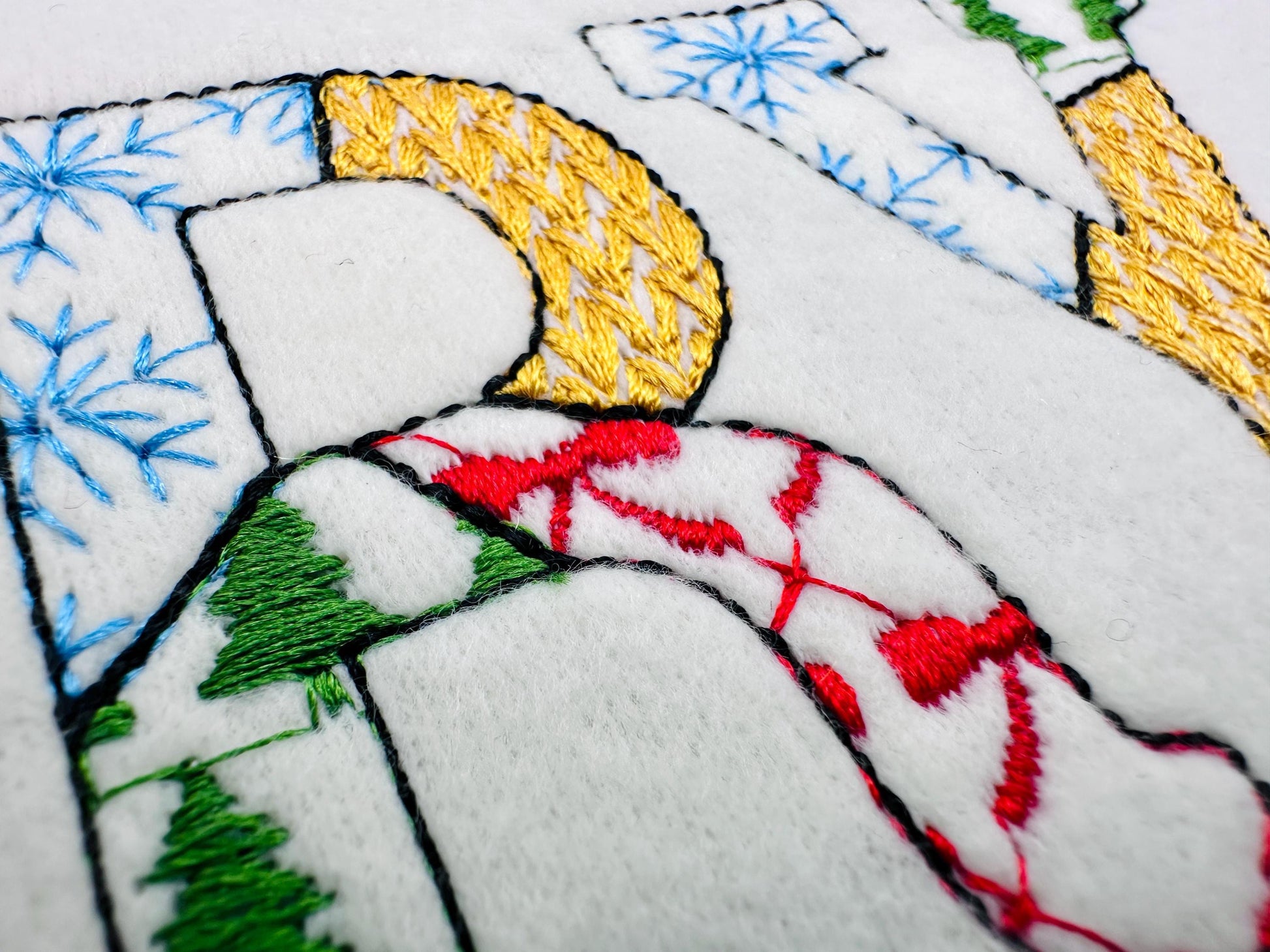 Christmas theme Patterned Block Font Patchwork alphabet Monogram letters numbers machine embroidery designs sizes 1.8 up to 3.5 inch, BX