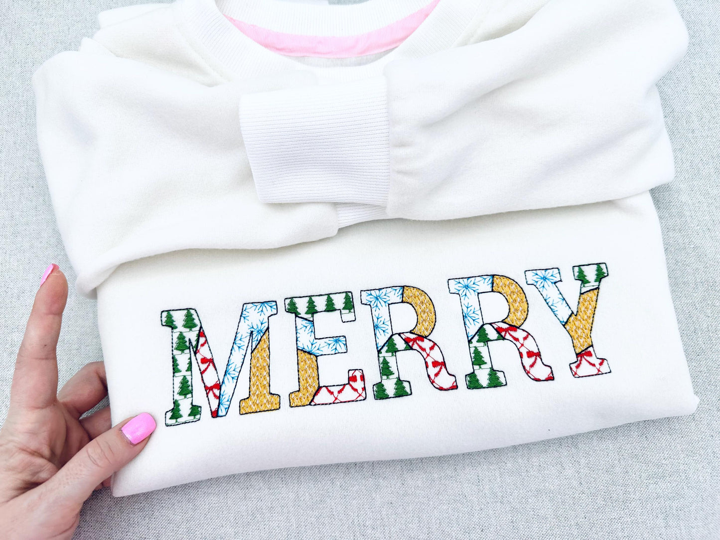 Christmas theme Patterned Block Font Patchwork alphabet Monogram letters numbers machine embroidery designs sizes 1.8 up to 3.5 inch, BX