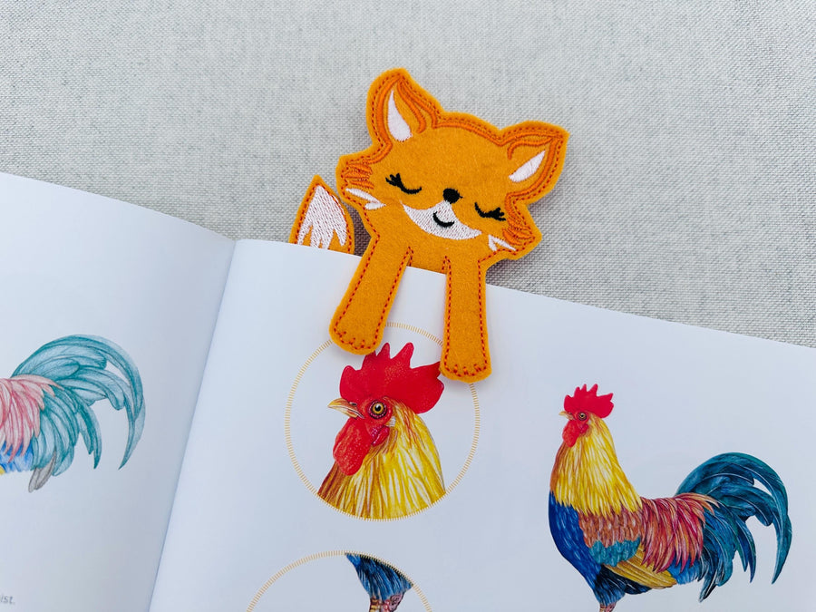 Lovely Fox Bookmark ITH in the hoop kids girls boys machine embroidery designs for hoop 4x4 5x7 reading book gift idea animal design