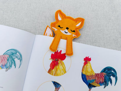 Lovely Fox Bookmark ITH in the hoop kids girls boys machine embroidery designs for hoop 4x4 5x7 reading book gift idea animal design