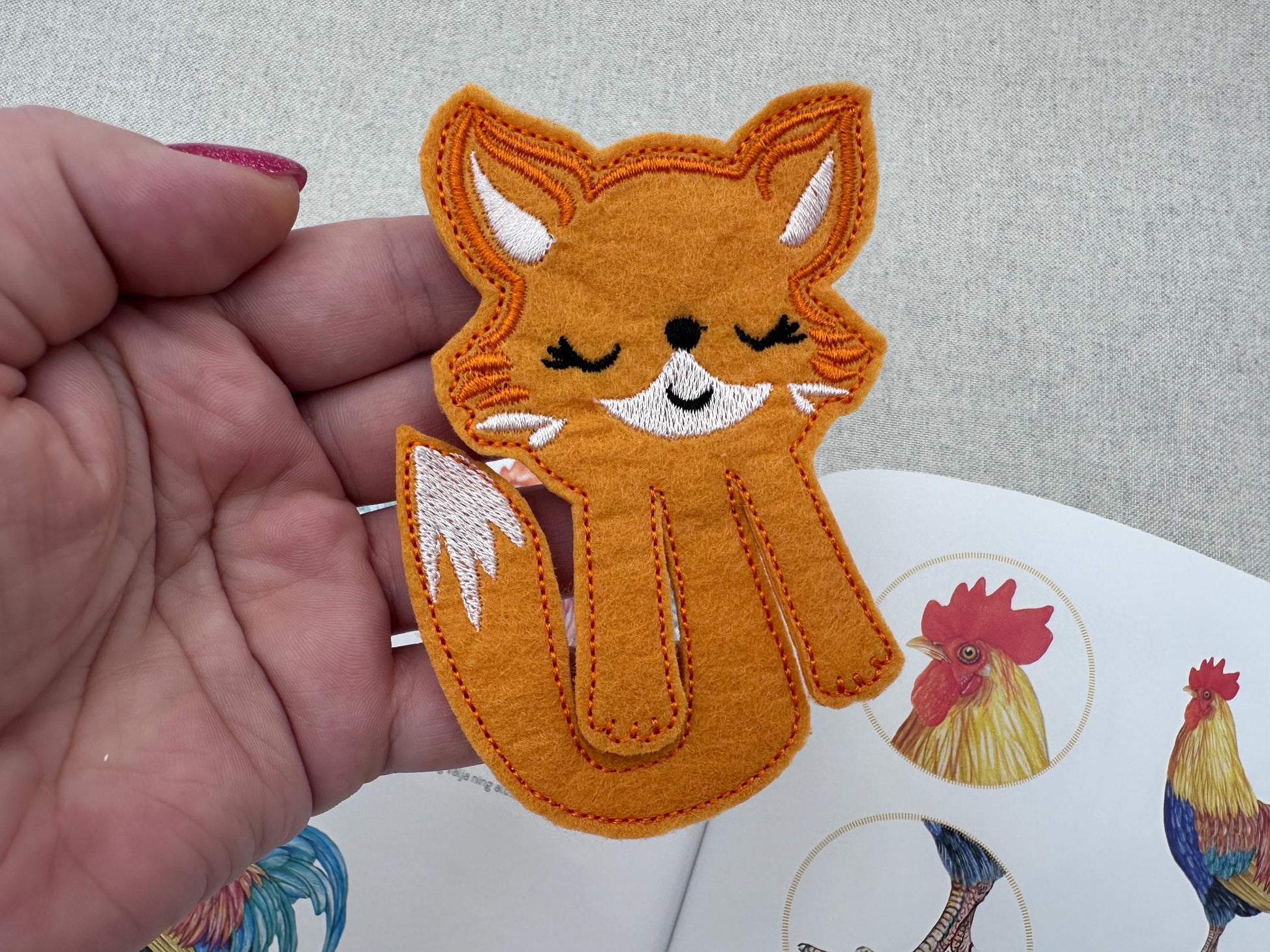 Lovely Fox Bookmark ITH in the hoop kids girls boys machine embroidery designs for hoop 4x4 5x7 reading book gift idea animal design
