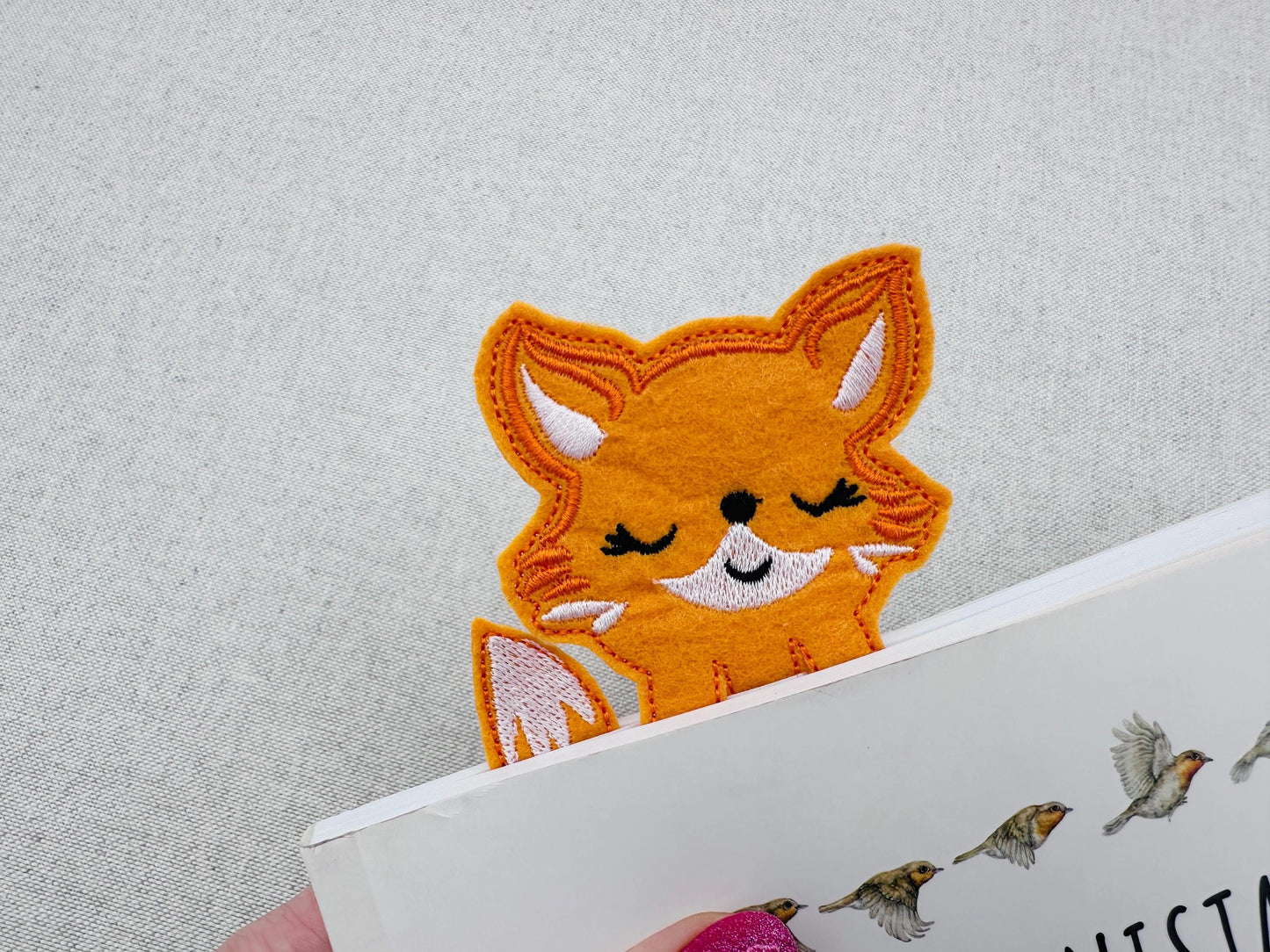 Lovely Fox Bookmark ITH in the hoop kids girls boys machine embroidery designs for hoop 4x4 5x7 reading book gift idea animal design