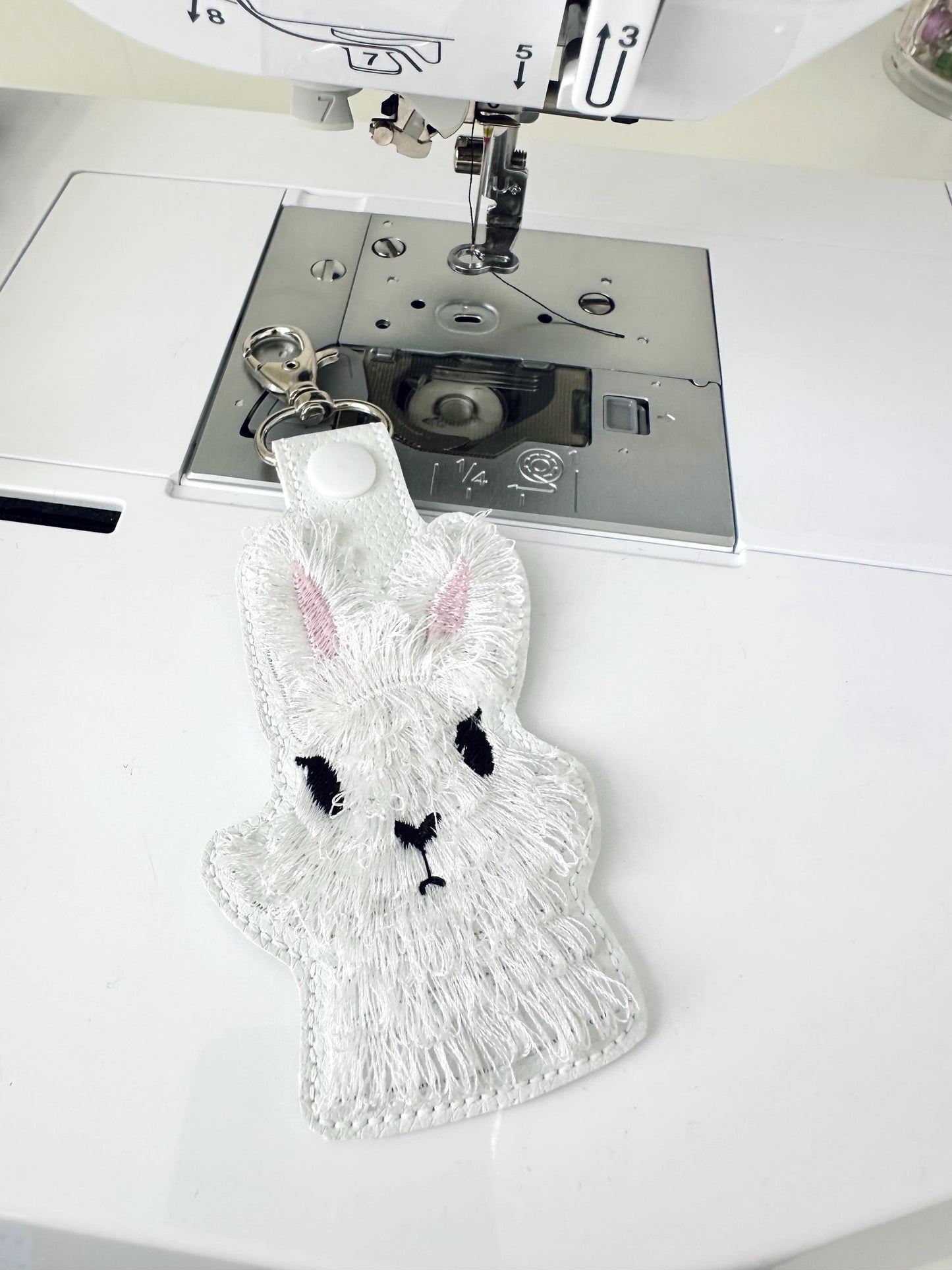 Fluffy Bunny Keychain ITH