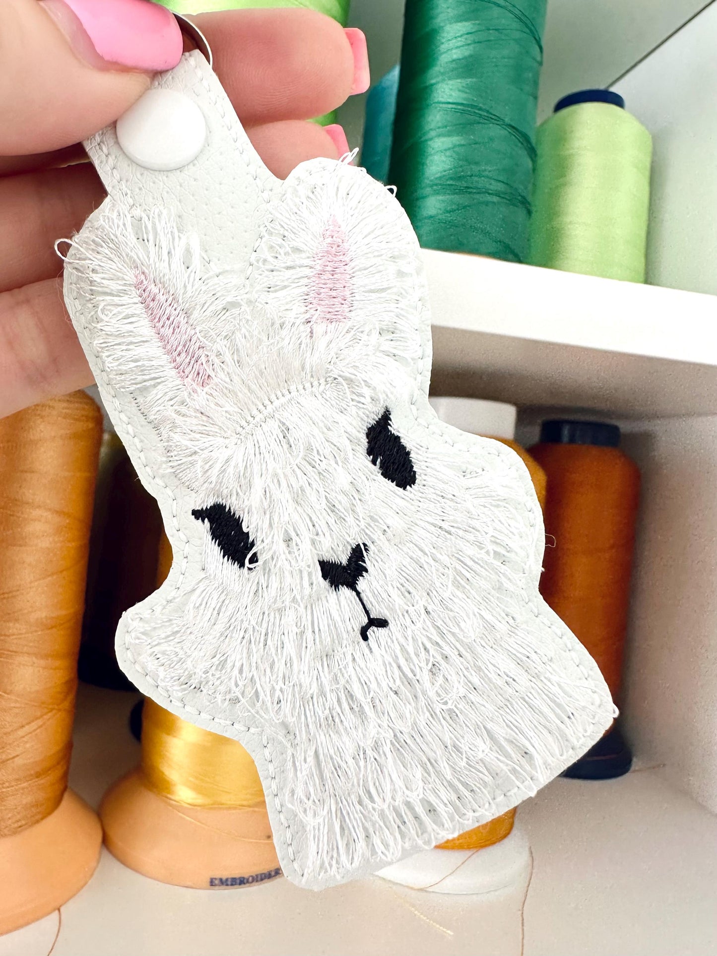 Fluffy Bunny Keychain ITH