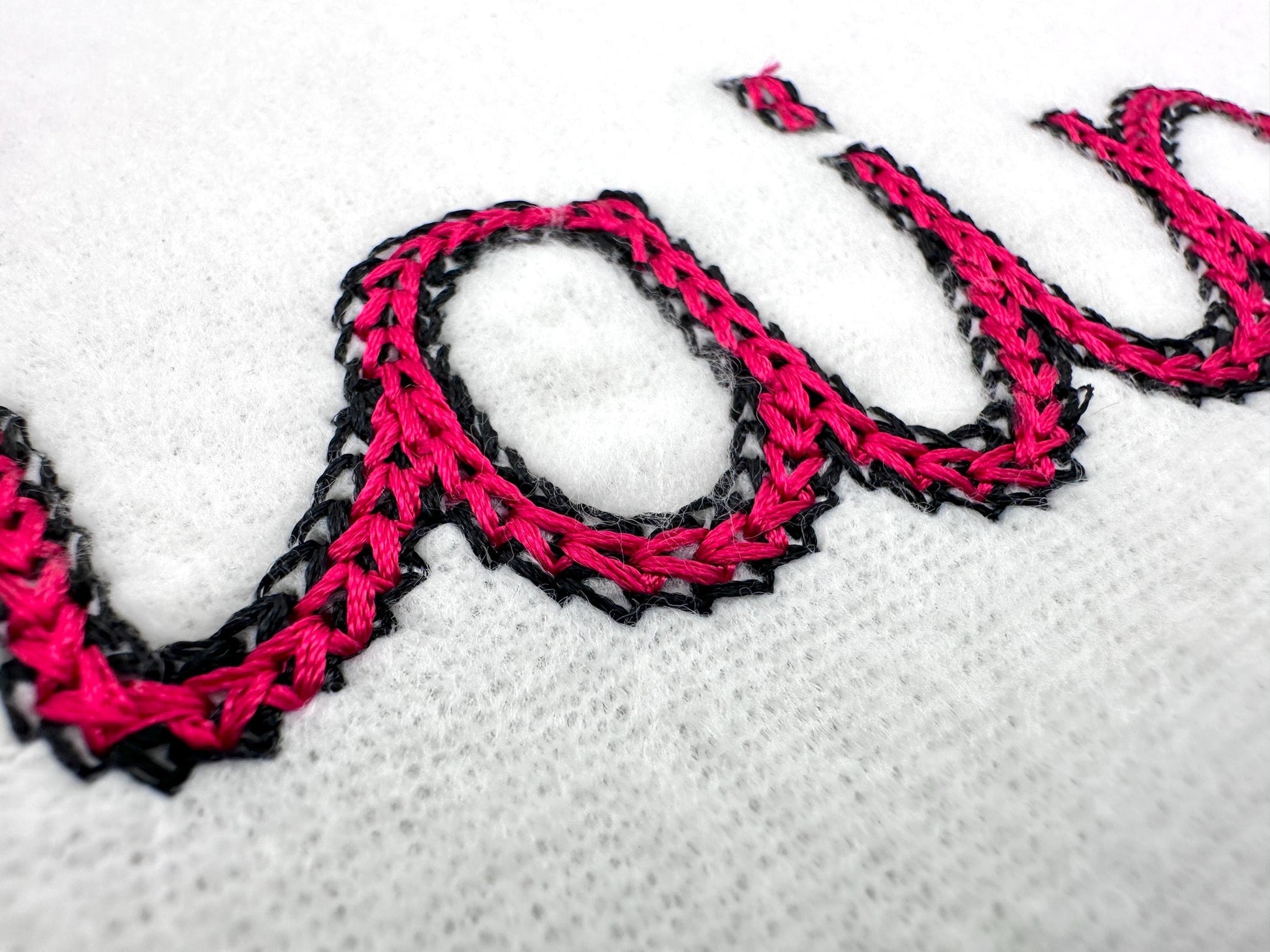Light Stitch 2 Color Twin Chain Font – Sizes 1.8" 2.2" 2.8" 3.4" 4" 5" BX Digital Font File | Artapli