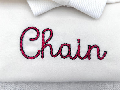 Light Stitch 2 Color Twin Chain Font – Chain embroidery pattern by Artapli