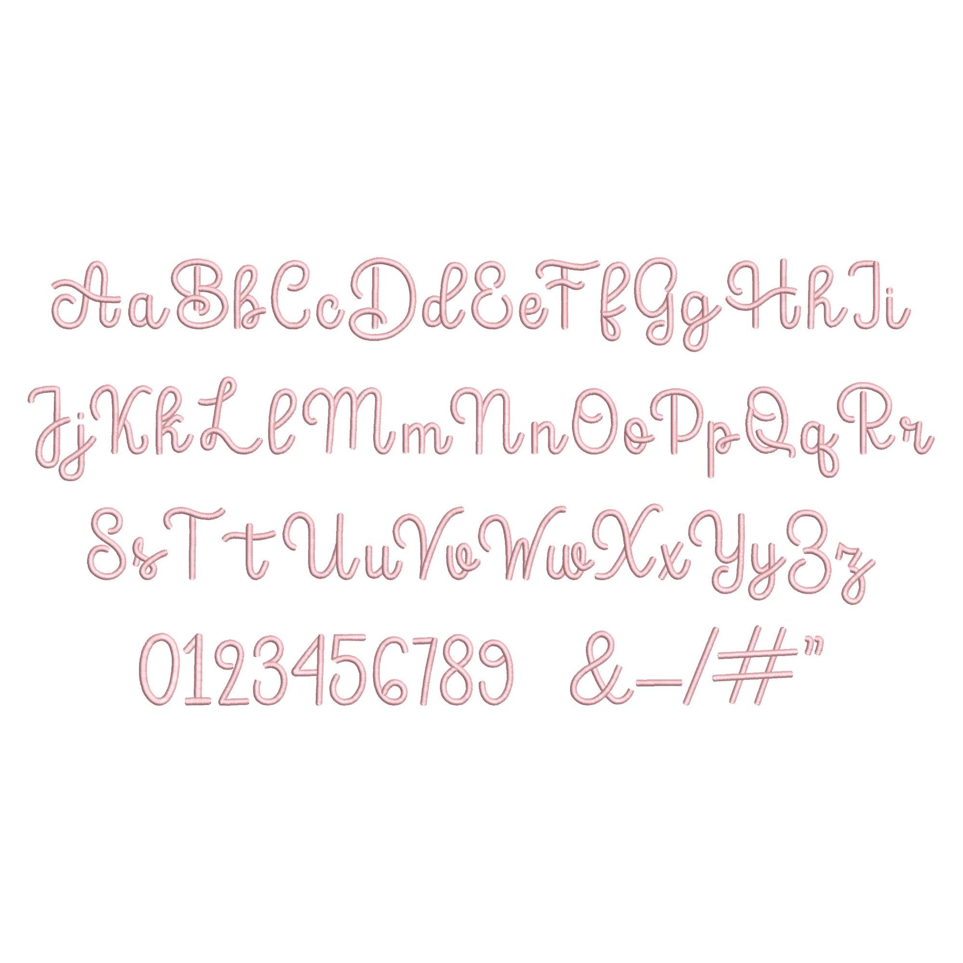 Beautiful FONT Sugar Satin Alphabet script handwritten letters Monogram kids name machine embroidery designs