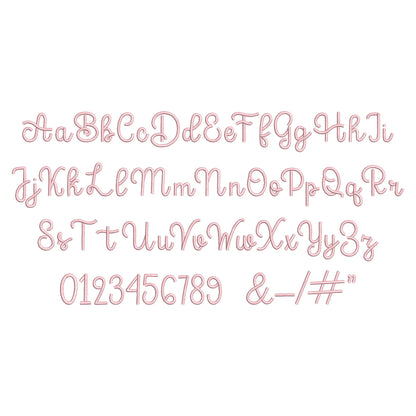 Beautiful FONT Sugar Satin Alphabet script handwritten letters Monogram kids name machine embroidery designs