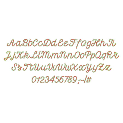 2 Color Chain Stitch FONT Chain Grace Alphabet Monogram machine embroidery designs handwritten script letters BX