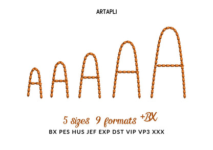 Script FONT Bare Stitch Hand Stitch Effect Alphabet Monogram Machine Embroidery Designs Bean Stitch Letters and Numbers