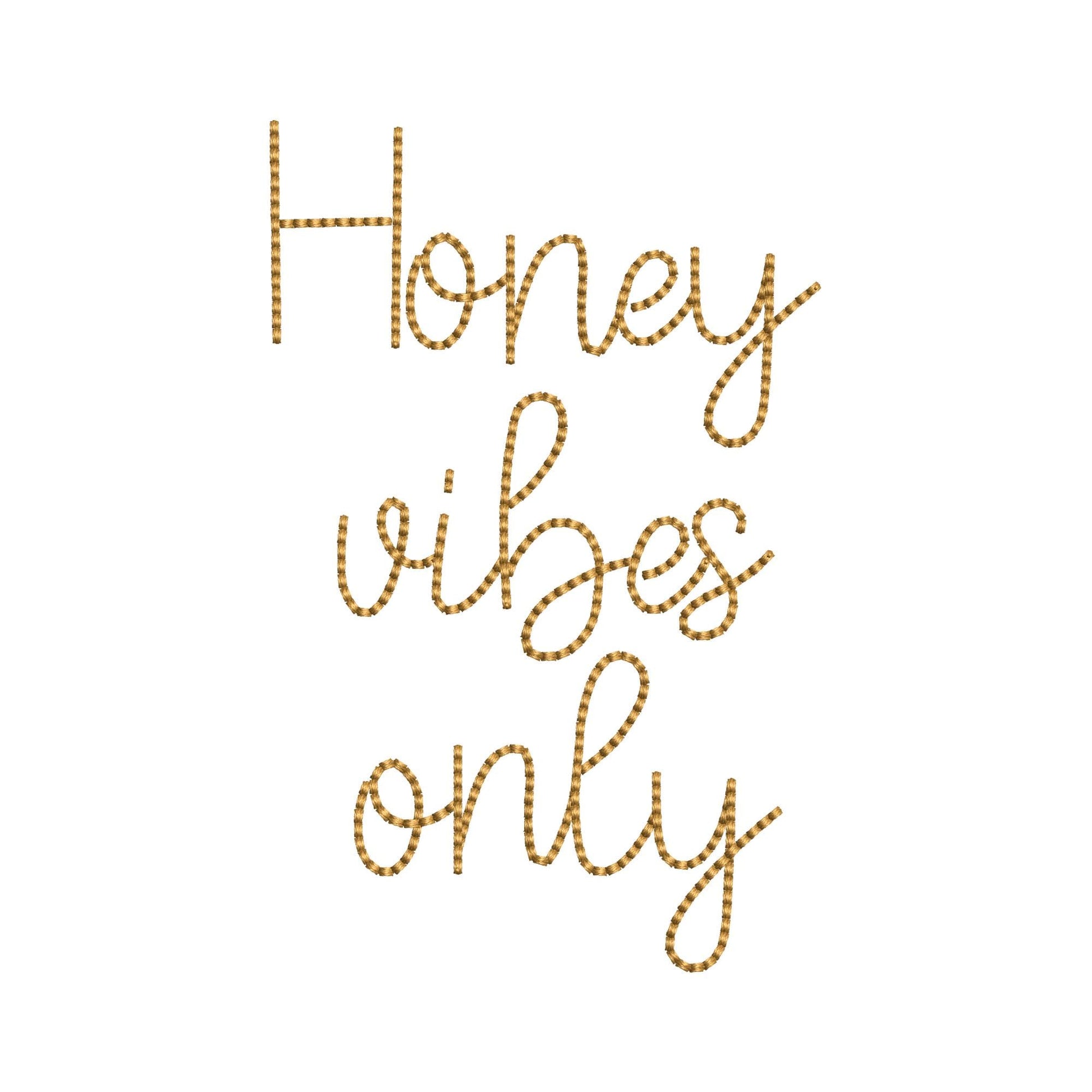Handwritten script Font Honey Bean – Script machine embroidery design by Artapli