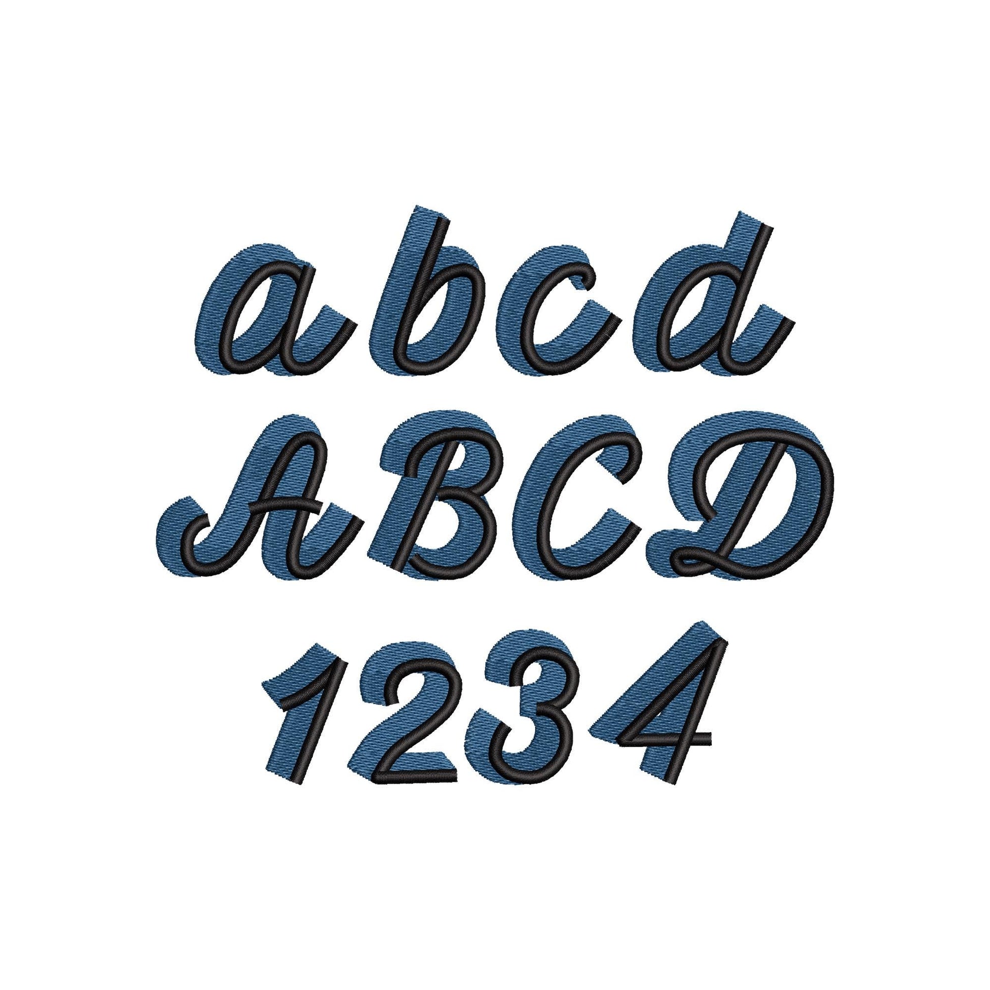 Handwritten Drop Shadow Pop FONT fill stitch double 2 color Alphabet letters Monogram machine embroidery designs