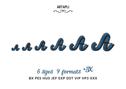 Handwritten Drop Shadow Pop FONT fill stitch double 2 color Alphabet letters Monogram machine embroidery designs