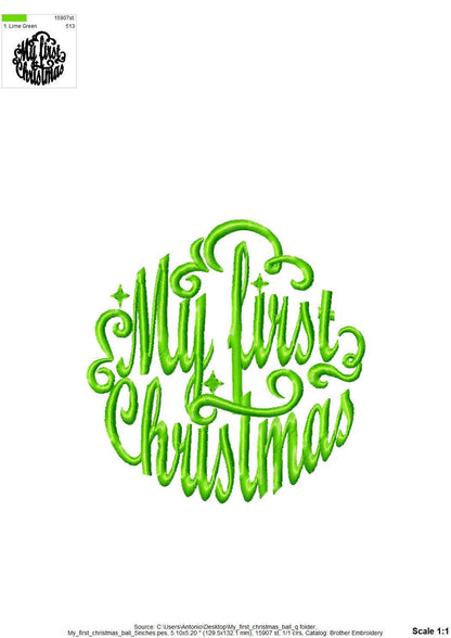 My first Christmas Ball Ornament – Quote embroidery pattern by Artapli