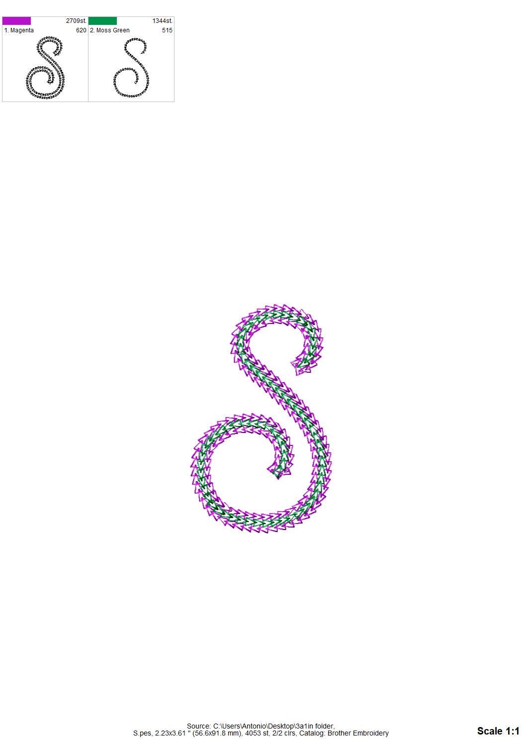 Two Color Chain FONT Buckeye light chain stitch outline handwritten Alphabet Monogram machine embroidery designs BX