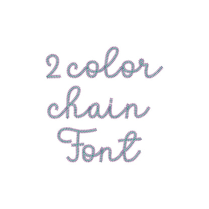 Two Color Chain FONT Buckeye light chain stitch outline handwritten Alphabet Monogram machine embroidery designs BX