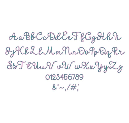 Two Color Chain FONT Buckeye light chain stitch outline handwritten Alphabet Monogram machine embroidery designs BX