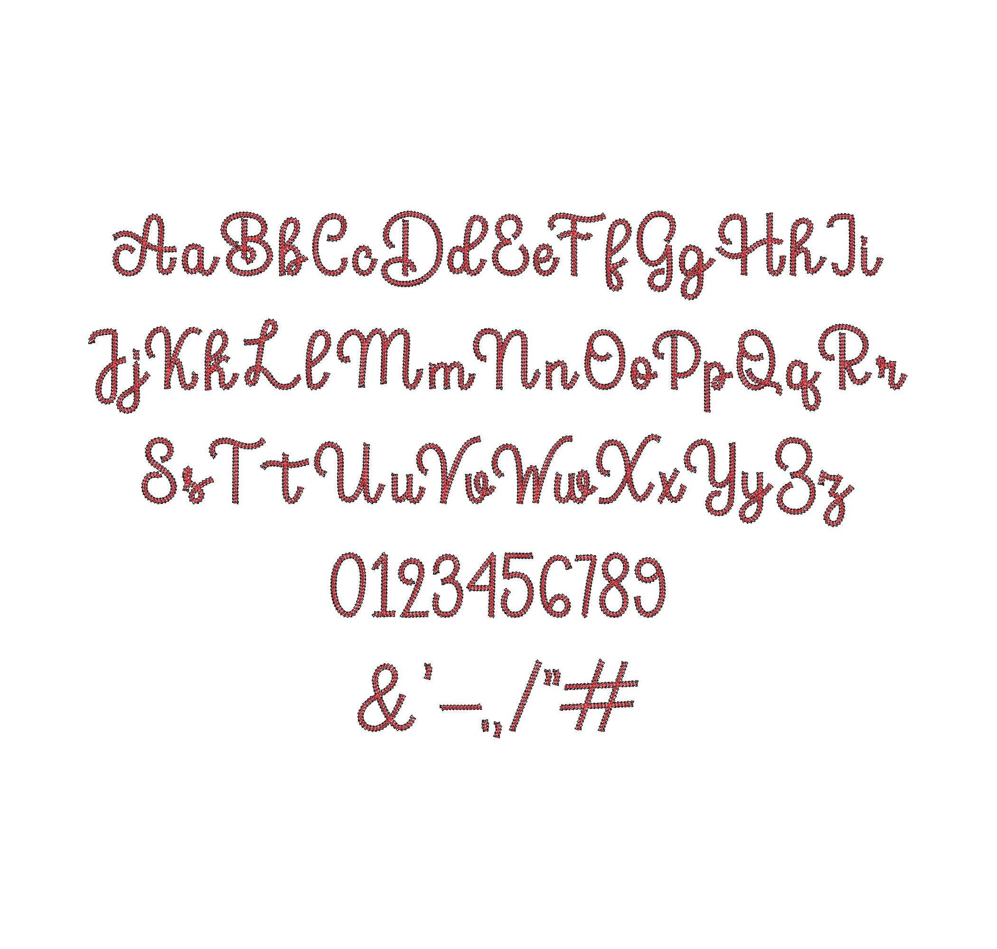 Light Stitch 2 Color Twin Chain Font – Font embroidery design instant download by Artapli