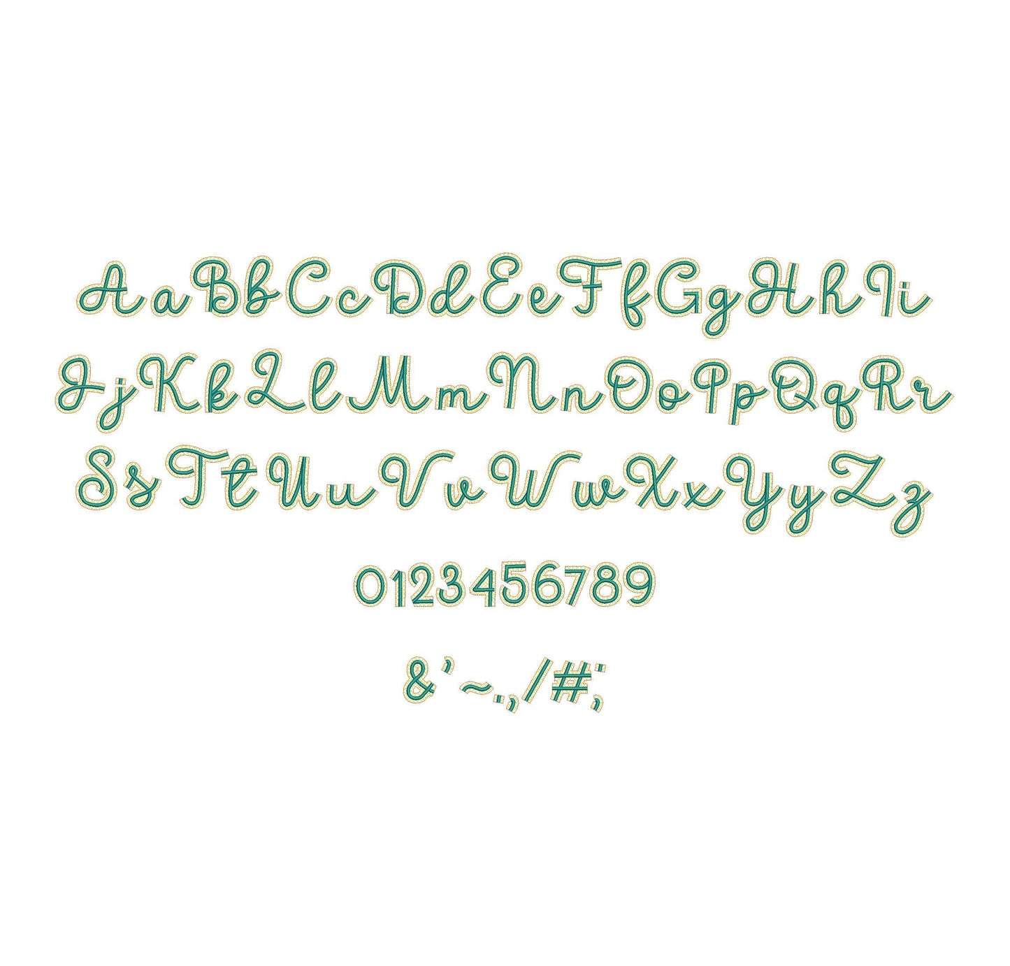 HTV vinyl satin stitch FONT glitter layer applique machine embroidery designs handwritten script Alphabet Monogram