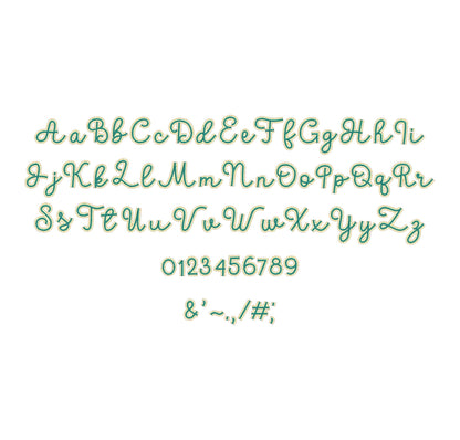 HTV vinyl satin stitch FONT glitter layer applique machine embroidery designs handwritten script Alphabet Monogram