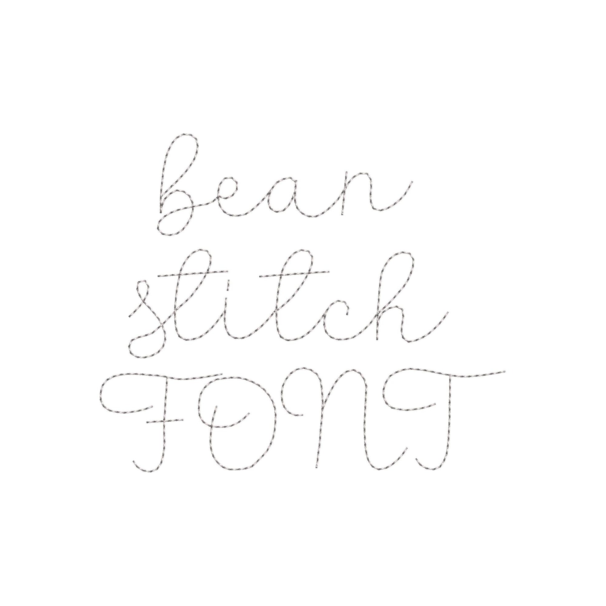 Handwritten script FONT Butter Bean Stitch Alphabet Monogram machine embroidery designs letters numbers punctuation