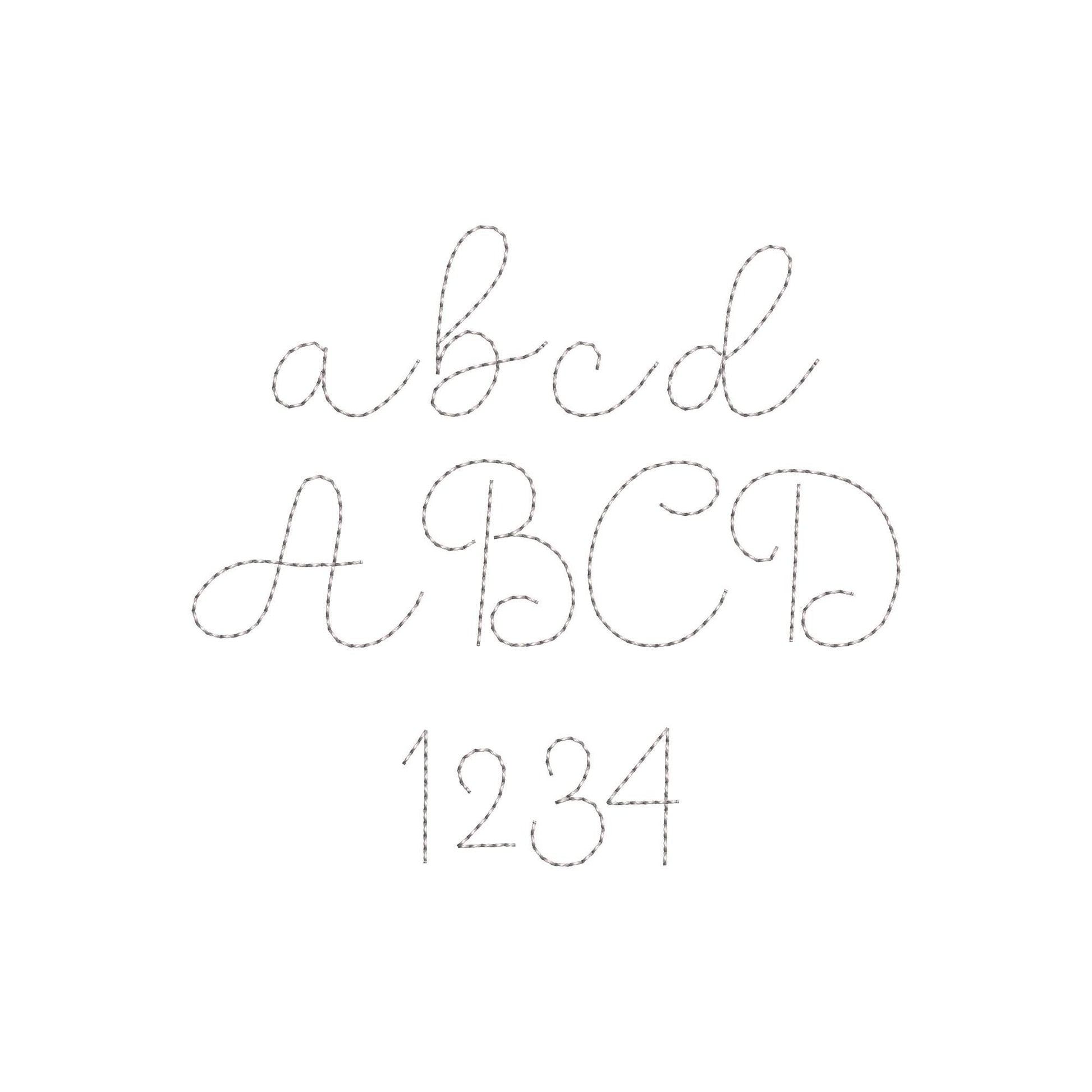 Handwritten script FONT Butter Bean Stitch Alphabet Monogram machine embroidery designs letters numbers punctuation
